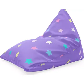 Sedací pytel Sablio Sedací vak Triangl Hvězdy na fialové: 120 x 100 x 100 cm