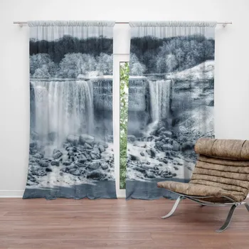 Závěs Sablio Závěs Černobílý vodopád: 2ks 140x250cm