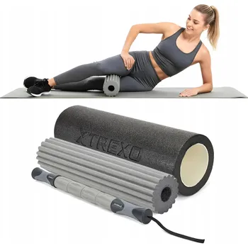 Polštář Válec na cvičení 3v1 TREXO TXO-B4Z028-BK černý 45 x 15 cm