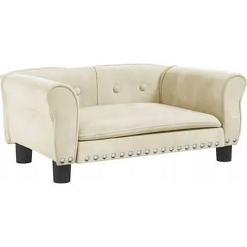 Pelíšek pro psa Pelíšek pro psa sametový krémový 70 x 45 x 30 cm