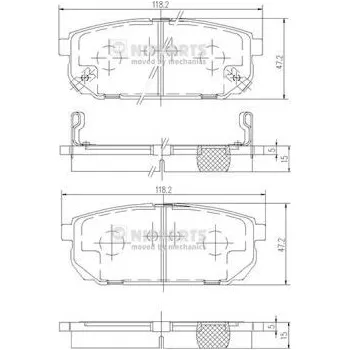 Brzdová destička Sada brzdových destiček, kotoučová brzda NIPPARTS J3610305