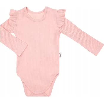 Kojenecký body Dívčí body s dlouhým rukávem Nicol, pudrové, vel. 74