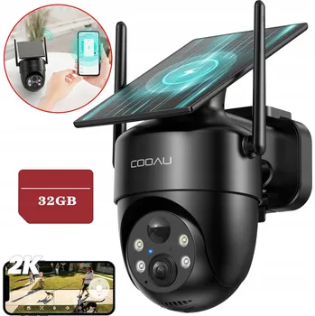 IP kamera EXTERNÍ SOLÁRNÍ KAMERA WIFI 2K OTOČNÁ PTZ BEZDRÁTOVÁ 3MPX 32GB SD