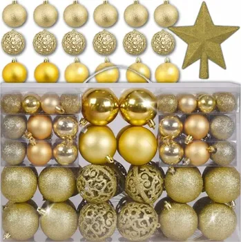 Vánoční dekorace Vánoční Baňky na stromeček zlaté vánoční dekorace hvězda sada 100 ks