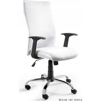 Otočná židle BÍLÁ, prodyšná BLACK ON BLACK