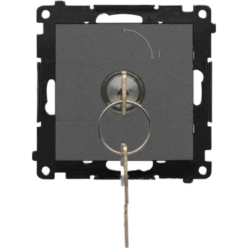 vypínač Vypínač časový na klíč , 2 polohový, řazení 0-1, 5 A / 230 V~, Simon 55 TP1K.01/116, grafitová