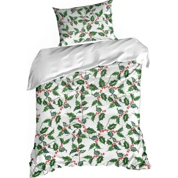Povlečení ArtFir Vánoční povlečení na dvojlůžko TORI | bílá/zelená 160 x 200 cm