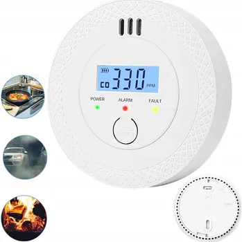 Detektor CO DETEKTOR PLYNU HLÁSIČ OXIDU UHELNATÉHO BEZDRÁTOVÝ LCD ALARM