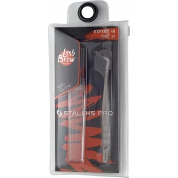 Péče o řasy a obočí Pinzeta na řasy Staleks TE-40/12 stříbrná