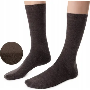 Pánské oblečení Ponožky MERINO dámské VLNĚNÉ chodidlo FROTÉ steven 130 hnědé # 35-37