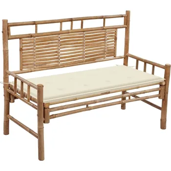 Zahradní lavice zahrada-XL Zahradní lavice s poduškou 120 cm bambus 3063878