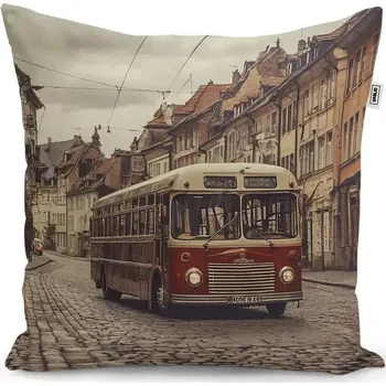 Polštář Sablio Polštář Historický autobus - 40x40 cm