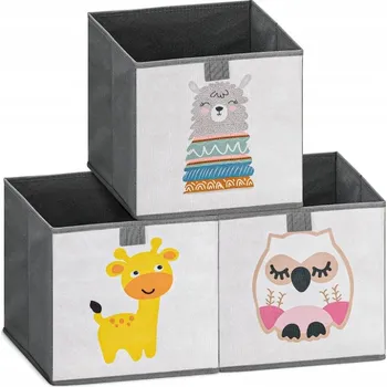 Úložný box 3X ÚLOŽNÉ BOXY NA HRAČKY PRO DĚTI, KRABICE 28x28 CM