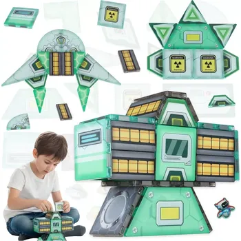 Hračka Magnetické stavebnice kosmická stanice STEM, 108 dílů