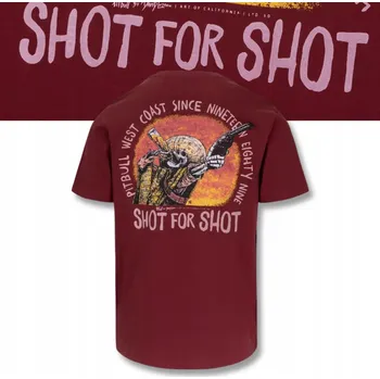 Vínové Tričko Pitbull Shot For Shot 170 M