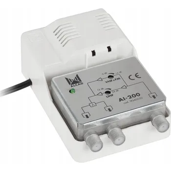 Příjem digitálního pozemního vysílání Širokopásmový zesilovač ALCAD AI-200 VHF UHF 24dB pro více přijímačů