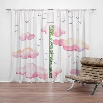 Závěs Sablio Závěs Růžové mraky: 2ks 140x250cm