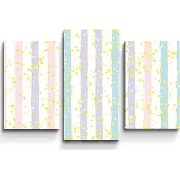 Obraz Sablio Obraz - 3-dílný Pruhy a tečky štětcem - 75x50 cm