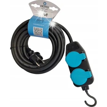 Napájecí kabel Vodotěsný stavební prodlužovací kabel s hákem 5M BERG H07RN-F 3x2,5mm IP44