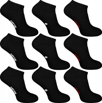 Pánské ponožky Lotto Ponožky Kotníkové Ponožky bavlněné sneaker černé, velikost 43-46