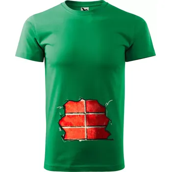 Sablio Tričko s potiskem Brick core - zelené S