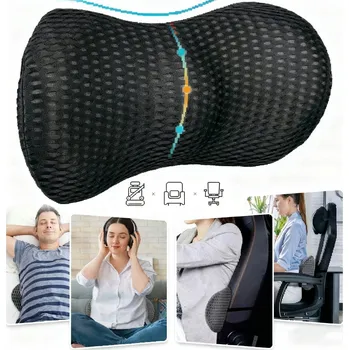 Polštář ORTOPEDICKÝ POLŠTÁŘ BEDERNÍ PRO SPANÍ DO AUTA NA SEDADLO PAMĚŤOVÁ PĚNA