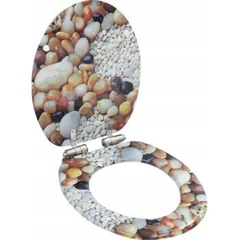 WC sedátko WC sedátko MDF s pomalým zavíráním, vzor Kamínky, 42,5x35,8 cm