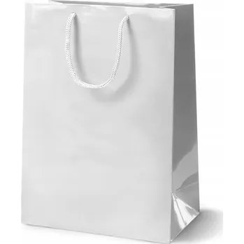 Nákupní taška Sada 25 ks LAMINÁTOVÁ TAŠKA 30x10x40 cm BÍLÁ 190gsm PAPÍROVÉ TAŠKY