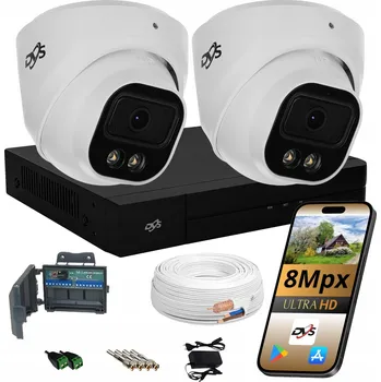 IP kamera 2 EXTERNÍ ANALOGOVÉ KAMERY PRO MONITORING, SADA KAMER DVS LED IR 8 Mpx