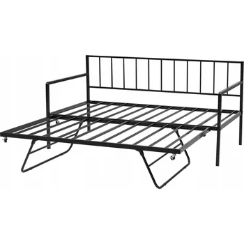 Postel SucceBuy Kovová postel s nosností 181,44 kg, zvedací dvoulůžko Q195