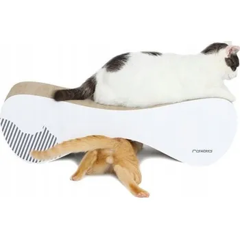 Škrabadlo myKotty bílé kartonové 71x21x25 cm pro koťata i velké kočky