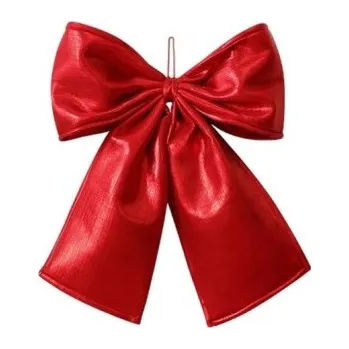 Vánoční dekorace Vánoční ozdobná mašle 30 x 35 cm Dekorační mašle na dveře a interiér Slavnostní Vánoční doplněk pro výzdobu domova v zimním období černá