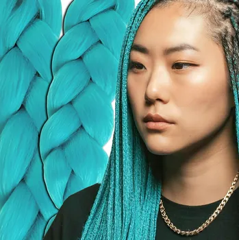 Příčesek SYNTETICKÉ VLASY na copánky Ombre Barevné copánky Prameny 120 cm