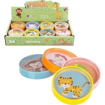 Hlavolam Hra motorický hlavolam kuličkový zvířátka 8 druhů plast