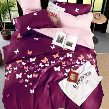 Povlečení Povlečení FALER BUTTERFLIES BURGUNDY 7-dílná sada 140x200 cm