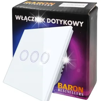 vypínač Dotykový SPÍNAČ, STMÍVAČ TROJITÝ, BÍLÝ SKLO