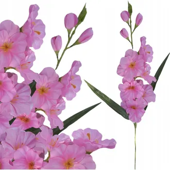 umělá květina VĚTVIČKA MEČÍK RŮŽOVÝ XXL UMĚLÉ KVĚTY KYTICE DO VÁZY DEKORACE 64 cm