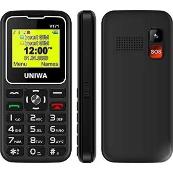 Mobilní telefon Telefon pro seniory Uniwa Dual SIM, FM rádio, Svítilna, SOS tlačítko