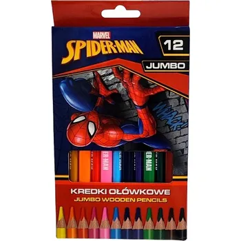 Kresba 10. JUMBO trojúhelníkové Pastelky Spider-Man 12 barev