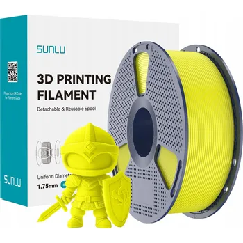 Filament FILAMENT SUNLU 1.75mm PLA+ 2.0 Žlutý 1kg Cívka pro opakované použití