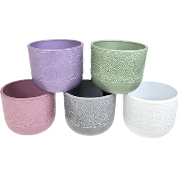 Obal na květináč Obal keramický Struktur pr.12 cm Lasur mix barev
