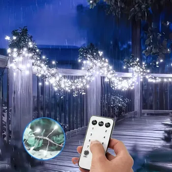 Vánoční dekorace Nano LED vánoční řetěz - ježek, venkovní 1500 LED / 55 m s ovladačem, časovačem, pamětí a regulací intenzity svícení bílá studená