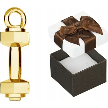 Přívěsek Stříbrný Pozlacený Přívěsek Činka Závaží Malý Zlatý Závěs Stříbro 925