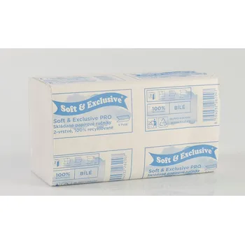 Papírový ručník Skládaný papírový ručník ZZ Soft a Exclusive 230x210, 2 vrstvy 150útržků