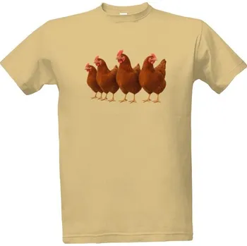 Tričko s potiskem Slepice, kámošky ze dvorku pánské