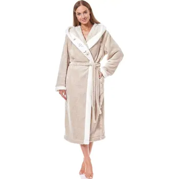 Dámské noční prádlo Dámský župan 9145 angora - L&L Béžová XL