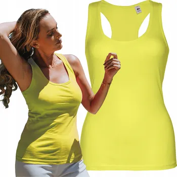 Dámské tričko TRIČKO tílko dámské přiléhavé boxer střih žluté XXL