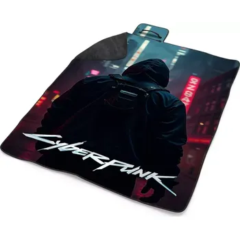deka Sablio Plážová deka Cyberpunk 2077 Pohled do města: 200x140 cm