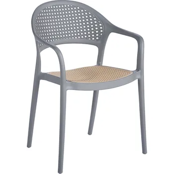 Jídelní židle Stohovatelná židle, šedá/béžová, LADIS