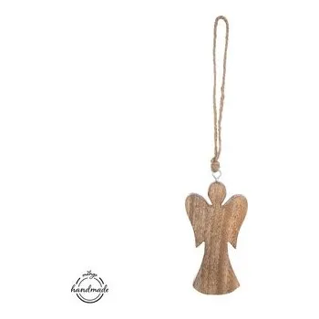 Bytová dekorace Anděl dřevo MANGO v. 14,7 cm
